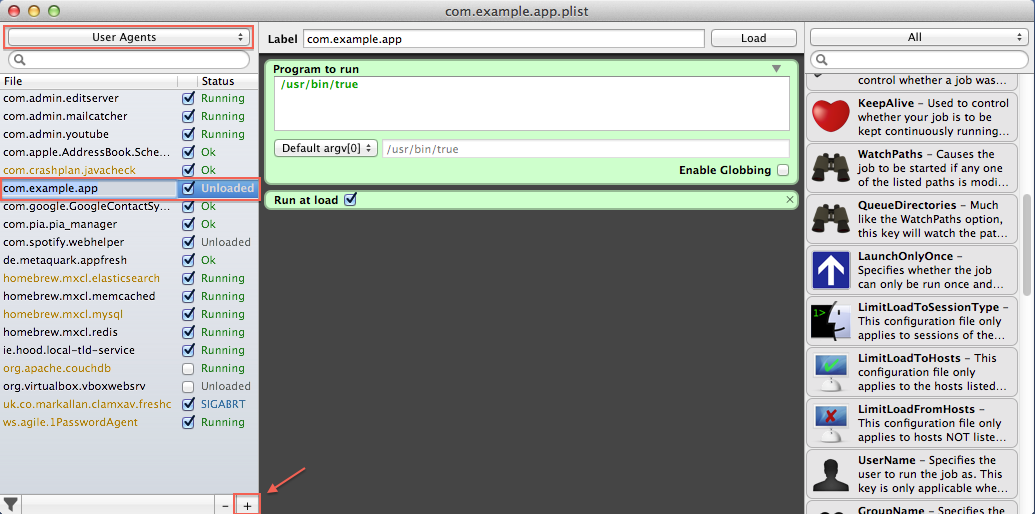 LaunchControl window