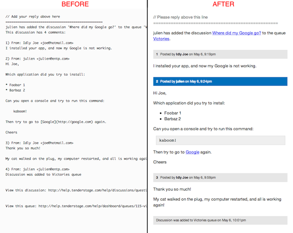 before/after comparison
