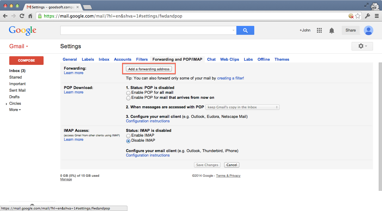 multiple mail forward in gmail